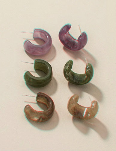 Marble Hoop Earrings