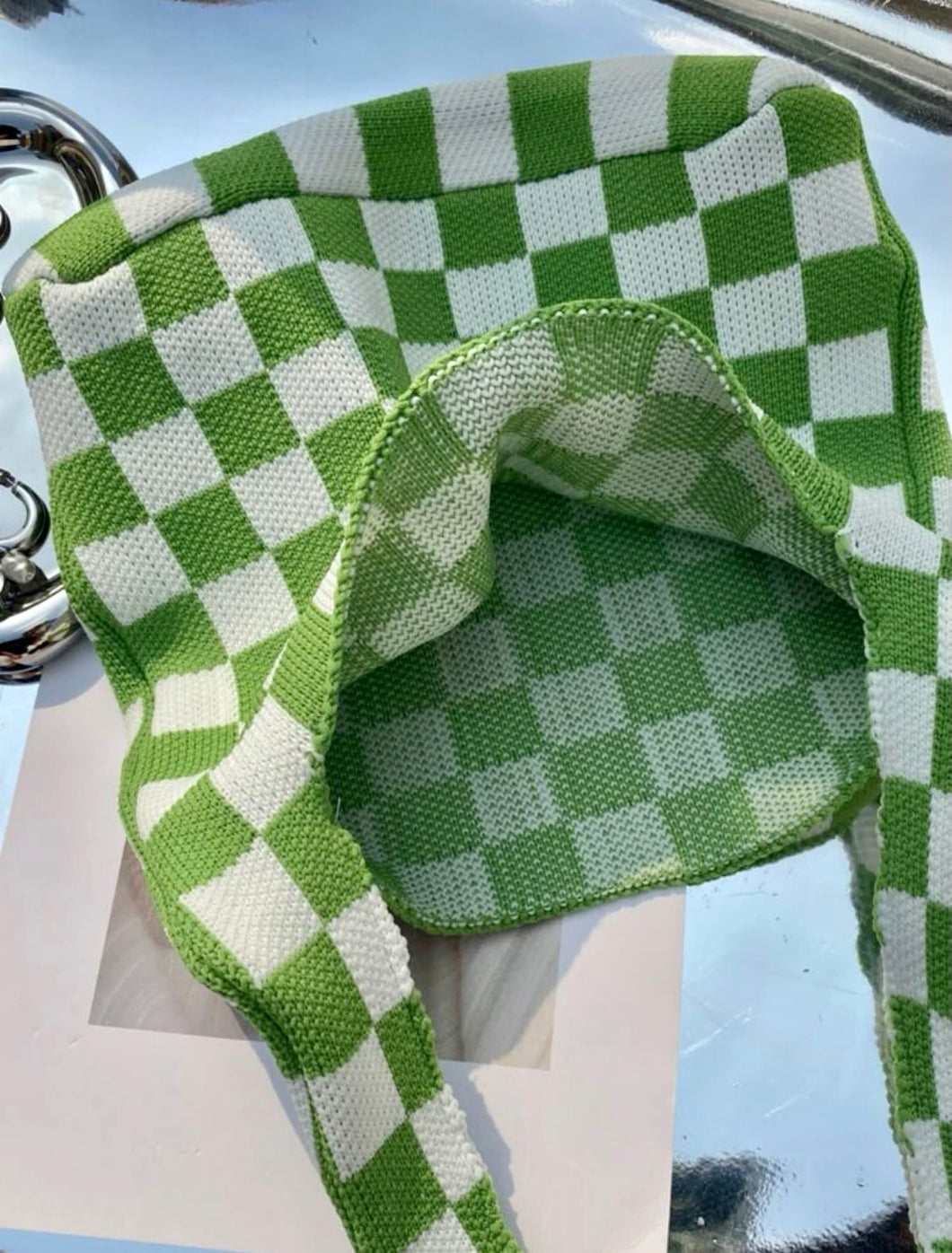 Green Checkerboard Bag